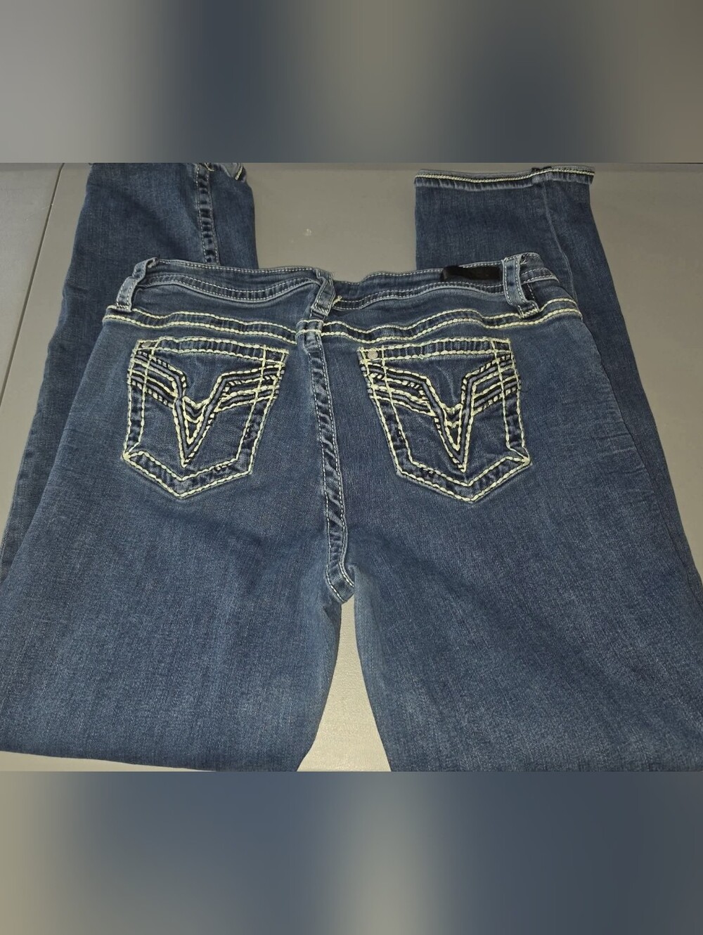 Dark Blue Women's Jeans with Contrast Stitching Wonen's VIGOSS 18 Pants